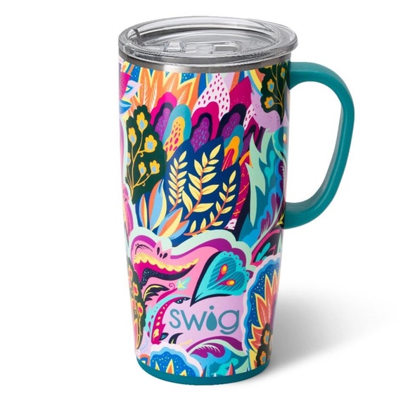 Swig Life 22oz Travel Mug, Insulated Tumbler with Handle & Lid in Bazaar Print - Picture 1 of 10